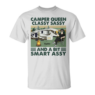Camper Queen Classy Sassy Custom T-Shirt - Gift for Campers - Thegiftio UK