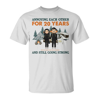 Camping Chibi Couple Custom T-Shirt - Gift for Couples - Thegiftio UK