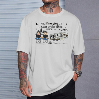Camping Chibi Couple Personalized T-Shirt - Gift for Couples - Thegiftio UK