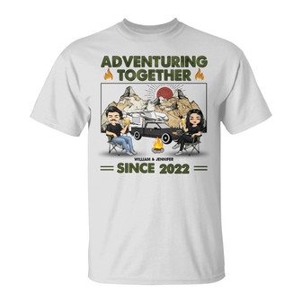 Camping Couple Adventuring Together Since Custom T-Shirt - Thegiftio UK
