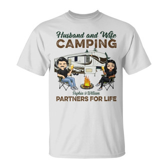 Camping Partners For Life Custom T-Shirt - Gift for Couples - Thegiftio UK