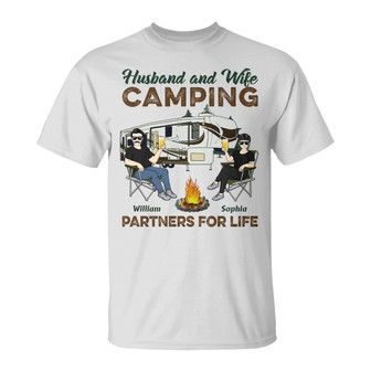 Camping Partners For Life Custom T-Shirt - Gift for Couples - Thegiftio UK