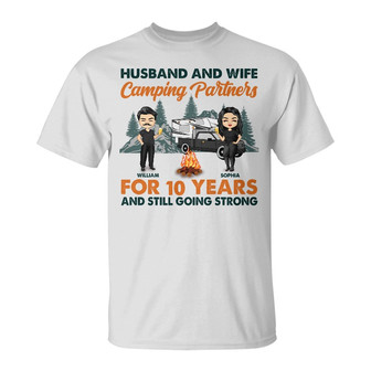 Camping Partners For Years Custom T-Shirt - Gift for Couples - Thegiftio UK