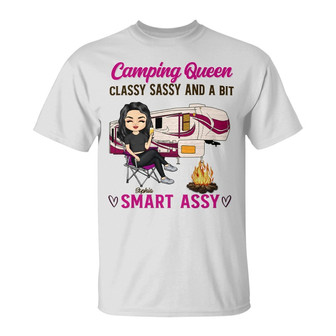 Camping Queen Classy Personalized T-Shirt - Gift for Lady - Thegiftio UK