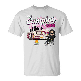 Camping Queen Personalized T-Shirt - Gift for Camping Lovers - Thegiftio UK