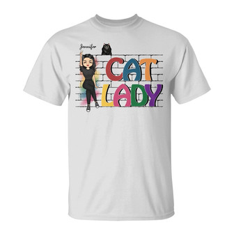 Cat Lady Personalized T-Shirt - Gift for Cat Lovers - Thegiftio UK