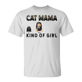 Cat Mama Kind Of Girl Custom T-Shirt - Gift for Cat Lovers - Thegiftio UK