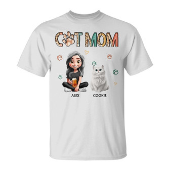 Cat Mom Funny Cat Custom T-Shirt - Gift for Cat Lovers - Thegiftio UK