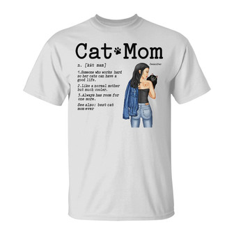 Cat Mom Gift For Cat Lovers Custom T-Shirt - Gift for Mom - Thegiftio UK