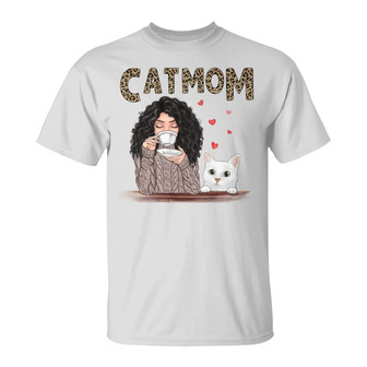 Cat Mom Pattern Personalized T-Shirt - Gift for Cat Lovers - Thegiftio UK
