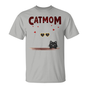 Cat Mom Red Patterned Chibi Custom T-Shirt - Gift for Mom - Thegiftio UK