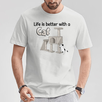 Cat Tower Life Is Better With Cat Custom T-Shirt - Thegiftio UK