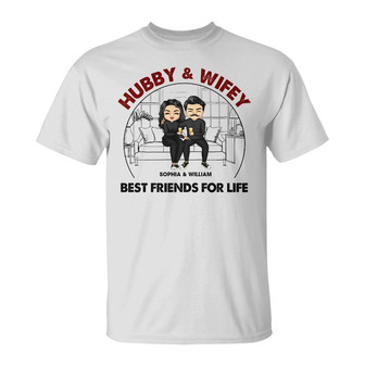 Chibi Couple Best Friends Custom T-Shirt - Gift for Couples - Thegiftio UK