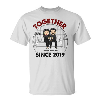 Chibi Couple Together Since Custom T-Shirt - Gift for Couple - Thegiftio UK