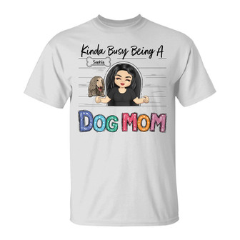 Chibi Girl Kinda Busy Custom T-Shirt - Gift for Dog Lovers - Thegiftio UK