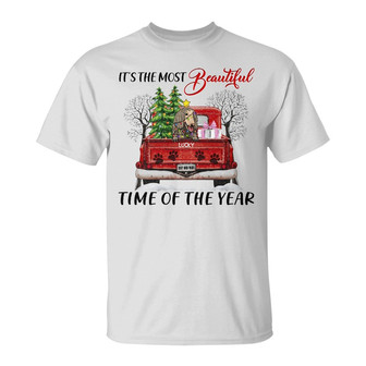 Christmas Truck Personalized T-Shirt - Gift for Dog Lovers - Thegiftio UK