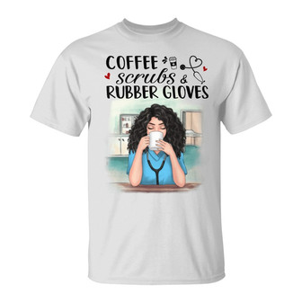 Coffee Scrubs And Rubber Gloves Personalized T-Shirt - Gift - Thegiftio UK