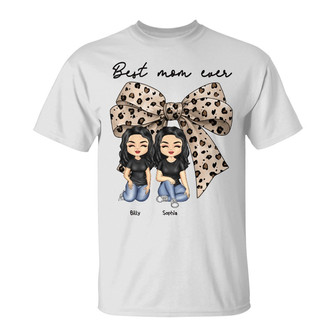 Coquette Bow Best Mom Ever Custom T-Shirt - Gift for Mom - Thegiftio UK