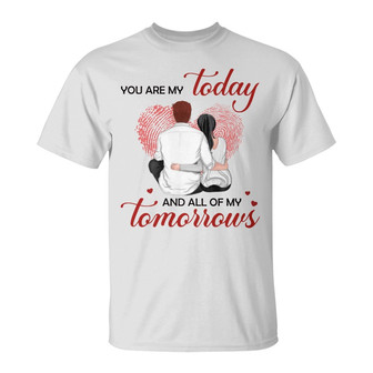 Couple Fingerprint Heart Custom T-Shirt - Gift for Couples - Thegiftio UK