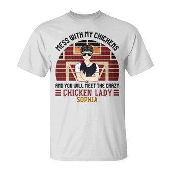 Crazy Chicken Lady Custom T-Shirt - Gift for Chicken Lovers - Thegiftio UK