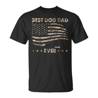 Custom Photo Stars And Stripes Pet Dad Personalized T-Shirt - Thegiftio UK