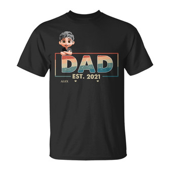 Dad Est Grandpa 3D Cartoon Custom T-Shirt - Gift for Dad - Thegiftio UK