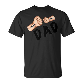 Dad Grandpa Fist Punch Personalized T Shirt - Gift for Dad - Thegiftio UK