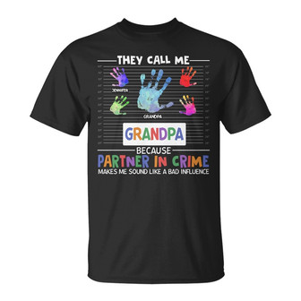 Dad Grandpa Partner In Crime Personalized T-Shirt - Gift - Thegiftio UK