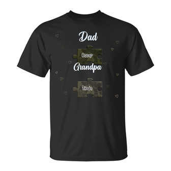 Dad Grandpa Puzzle Camoflage Custom T Shirt - Gift for Dad - Thegiftio UK