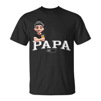 Dad Grandpa Since 3D Effect Custom T Shirt - Gift for Dad - Thegiftio UK