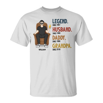 Dad Grandpa Uncle Legend Custom T-Shirt - Gift for Father - Thegiftio UK
