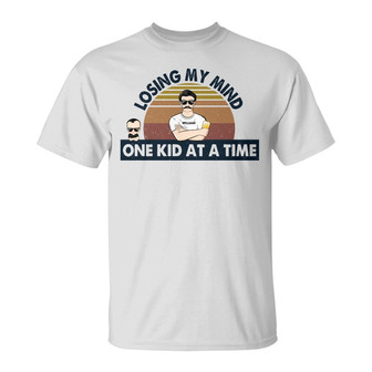 Dad Losing My Mind One Kid At A Time Custom T-Shirt - Gift - Thegiftio UK