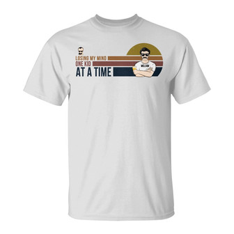 Dad Losing My Mind One Kid At A Time Custom T-Shirt - Thegiftio UK