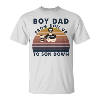 Dad Of Boys Son Up To Son Down Custom T-Shirt - Gift For Dad - Thegiftio UK