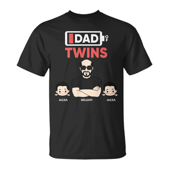 Dad Of Twins Personalized T-Shirt - Gift for Fathers - Thegiftio UK