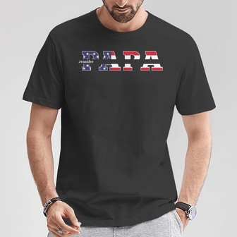 Dad Papa Daddy Stars And Stripes Custom T-Shirt - Thegiftio UK