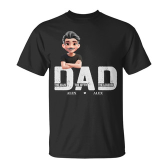 Dad Papa The Man The Myth The Legend Custom T-Shirt - Thegiftio UK