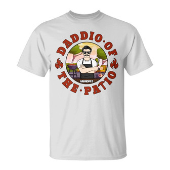 Daddio Of The Patio Personalized T-Shirt - Gift For Father - Thegiftio UK