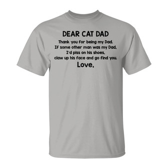 Dear Cat Dad Personalized T-Shirt - Gift for Cat Lovers - Thegiftio UK