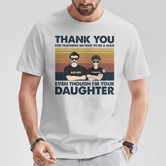 Dear Dad Thank You For Teaching Me Custom T-Shirt - Dad Gift - Thegiftio UK