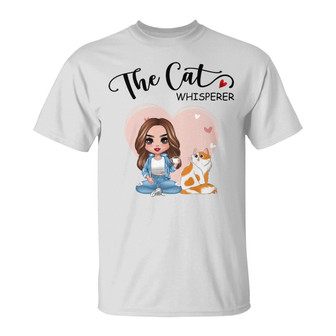 Denim Doll Girl The Cat Whisperer Custom T-Shirt - Cat Gift - Thegiftio UK