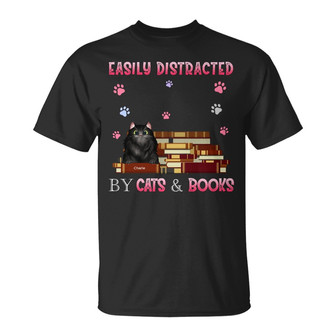 Distracted By Cat Custom T-Shirt - Gift for Cat Lovers - Thegiftio UK