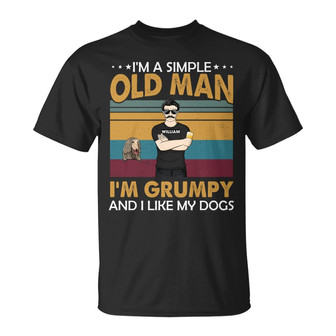 Dog Dad Grumpy Custom T-Shirt - Gift for Dog Lovers - Thegiftio UK