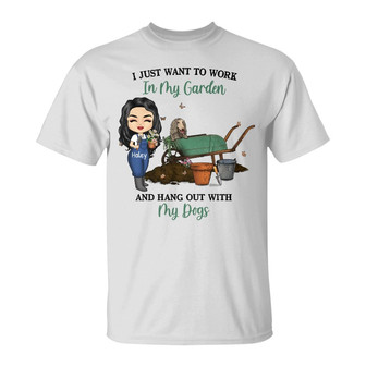 Dog Lovers Garden Chibi Girl Custom T-Shirt - Thegiftio UK