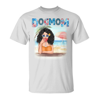 Dog Mom Summer Patterned Custom T-Shirt - Gift for Dog Moms - Thegiftio UK