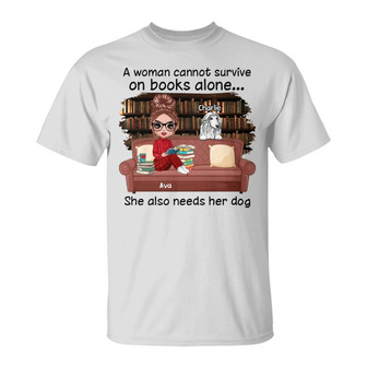 Doll Girl Reading Books Custom T-Shirt - Gift for Dog Lovers - Thegiftio UK