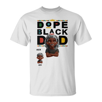 Dope Black Dad 3D Effect Custom T-Shirt - Gift for Dad - Thegiftio UK