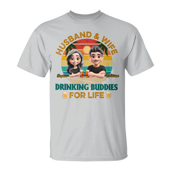 Drinking Buddies For Life Custom T-Shirt - Gift for Couples - Thegiftio UK