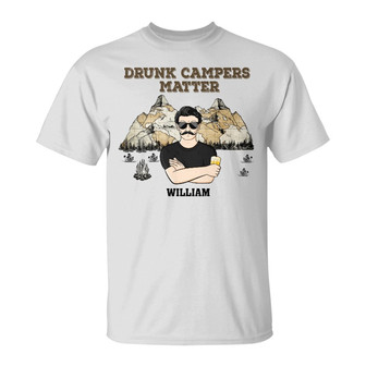 Drunk Campers Matter Camping Map Custom T-Shirt - Thegiftio UK
