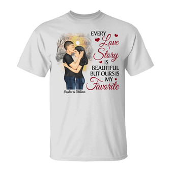 Every Love Story Is Beautiful Custom T-Shirt - Couples Gift - Thegiftio UK